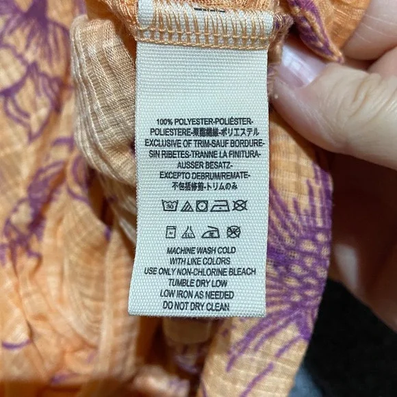 Free People One Dance Dolman Sleeve Top M Coral Floral Twist Front OB615271 - Picture 7 of 9